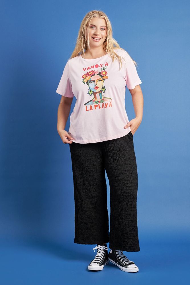 PRBT Cropped παντελόνα γκοφρέ