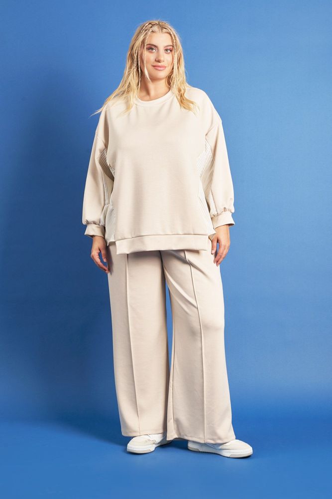 PRBT Παντελόνι φόρμας wide leg με νερβίρ