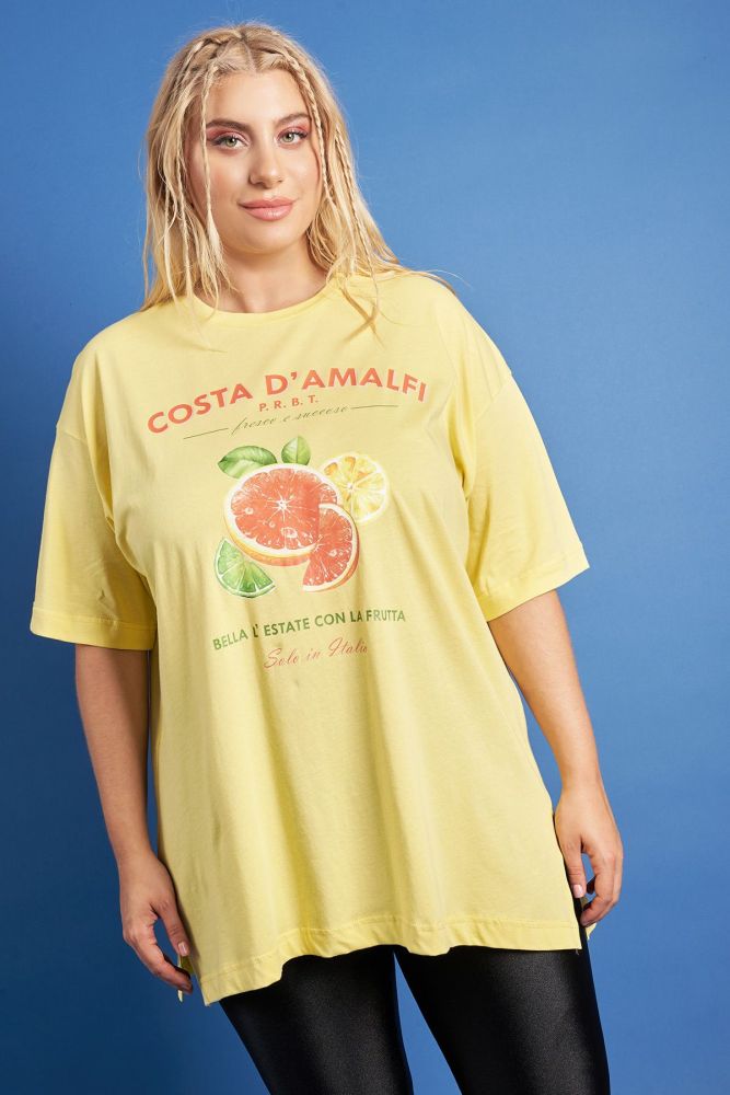 PRBT T-Shirt βαμβακερό με στάμπα Costa D'Amalfi
