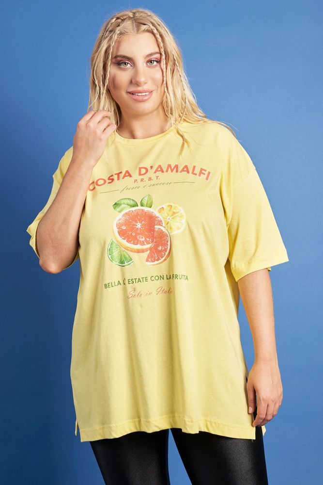 PRBT T-Shirt βαμβακερό με στάμπα Costa D'Amalfi