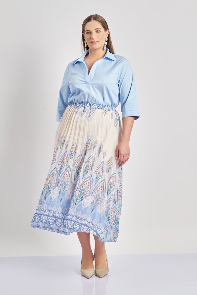Φούστα πλισέ boho εμπριμέ
