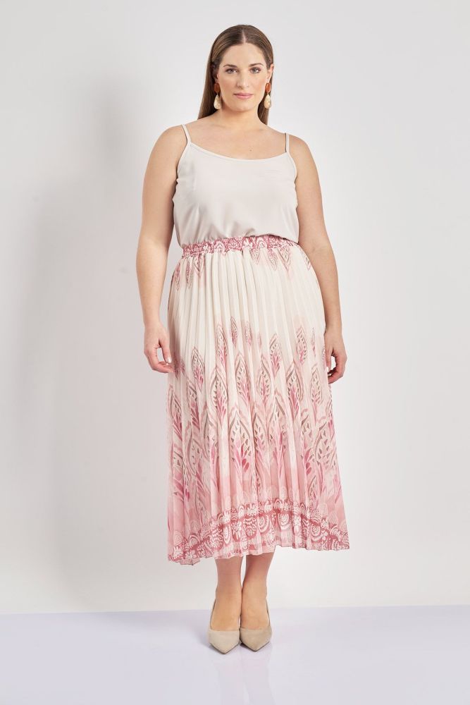 Φούστα πλισέ boho εμπριμέ