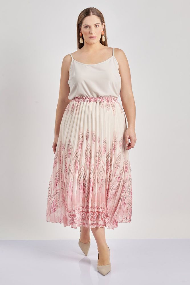 Φούστα πλισέ boho εμπριμέ