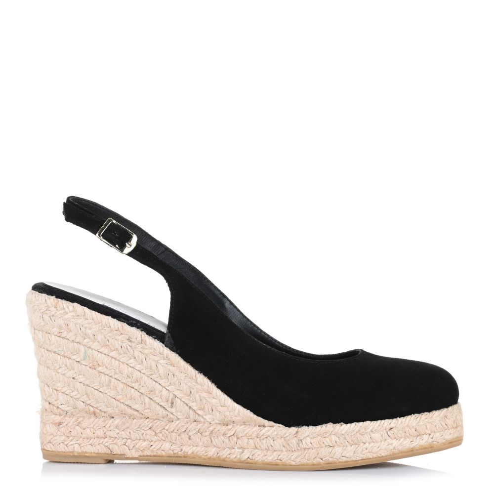 Δερμάτινες Suede Εσπαντρίγιες Sofia Manta 979 Black