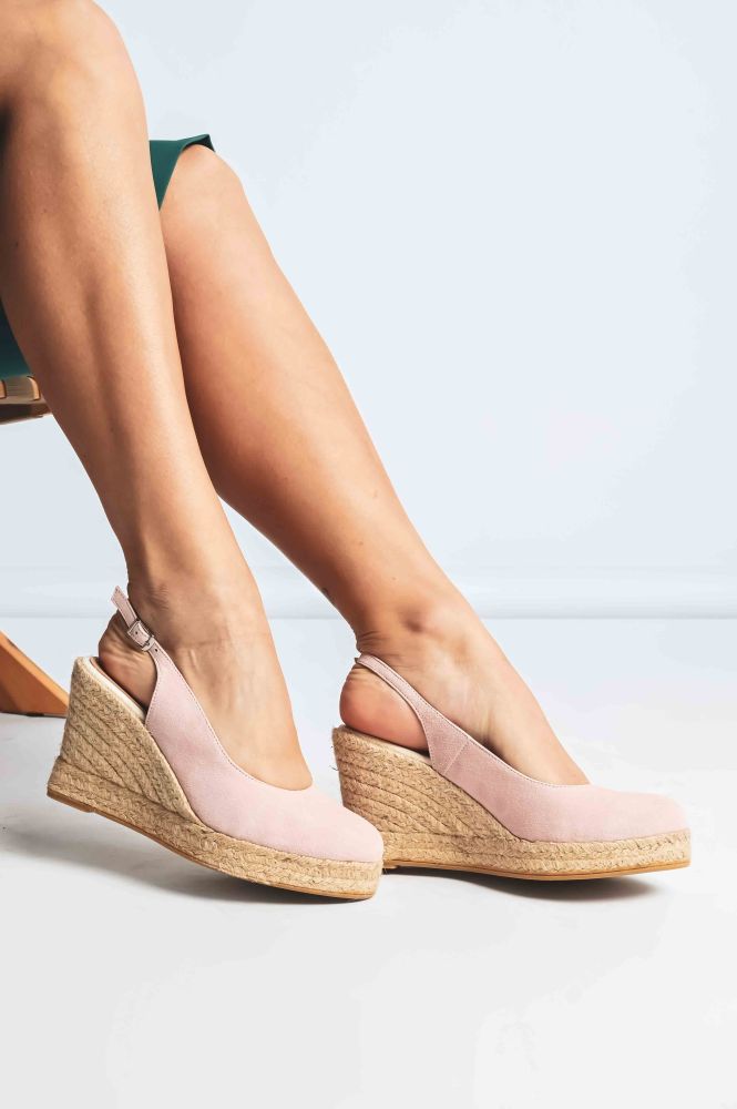Δερμάτινες Suede Εσπαντρίγιες Sofia Manta 979 Baby Pink