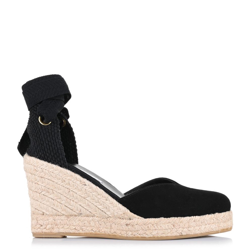 Δερμάτινες Suede Πλατφόρμες Sofia Manta 975 Black