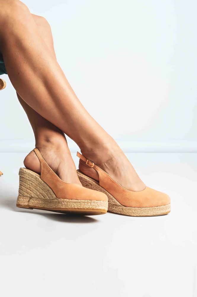 Δερμάτινες Suede Εσπαντρίγιες Sofia Manta 979 Light tabac