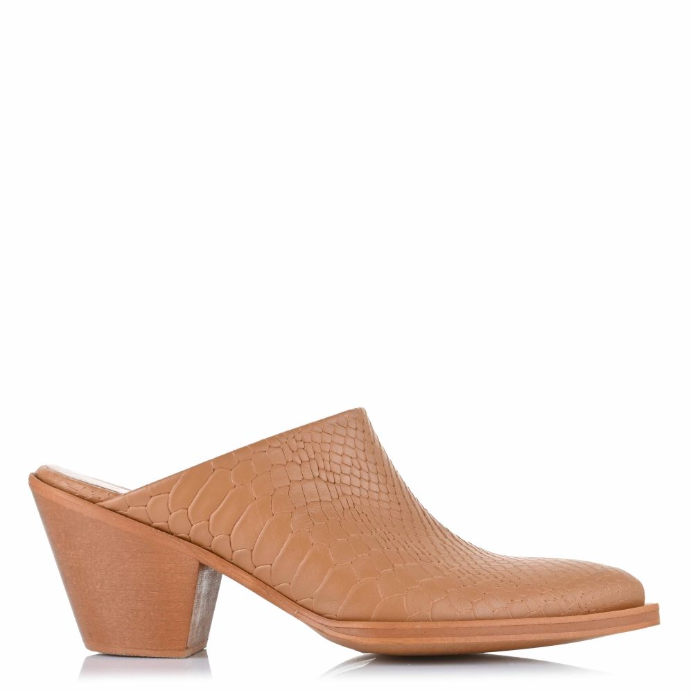 Δερμάτινα Mules So Chic By Vsk Zoya 5002-04 Light Brown