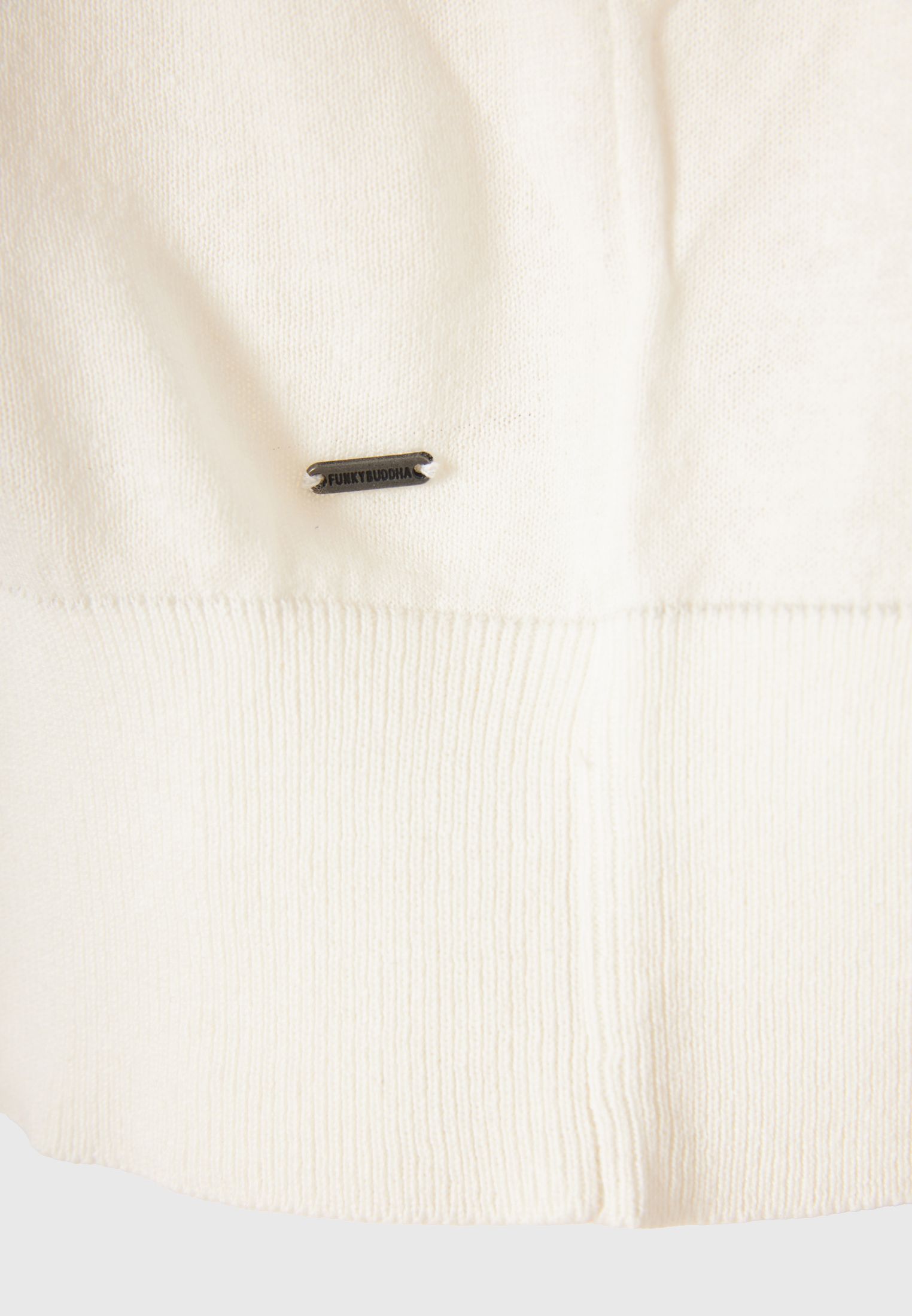Linen blend πλεκτή ζακέτα με διακοσμητικό κουμπί