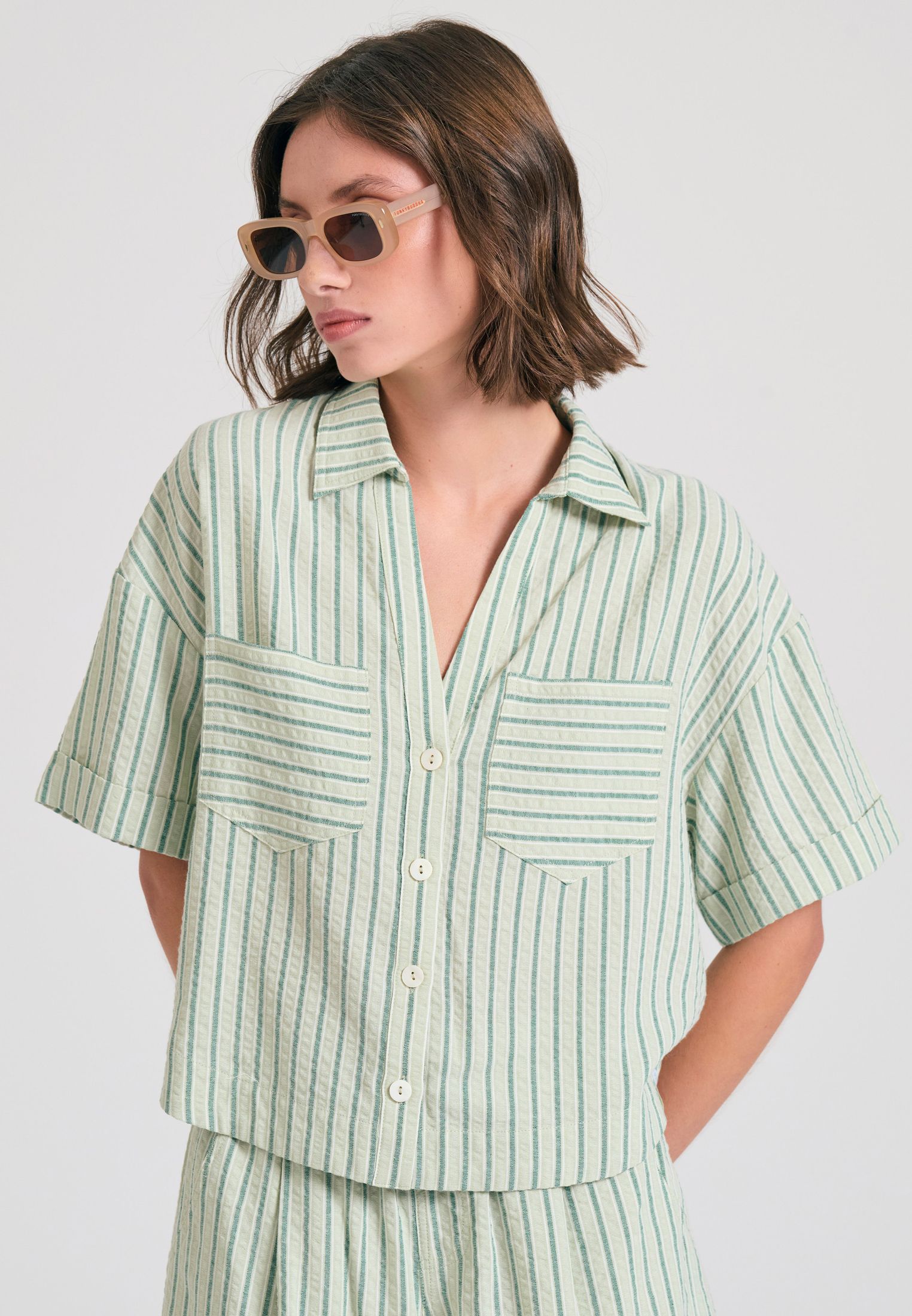 Γυναικείο oversized πουκάμισο με ρίγες