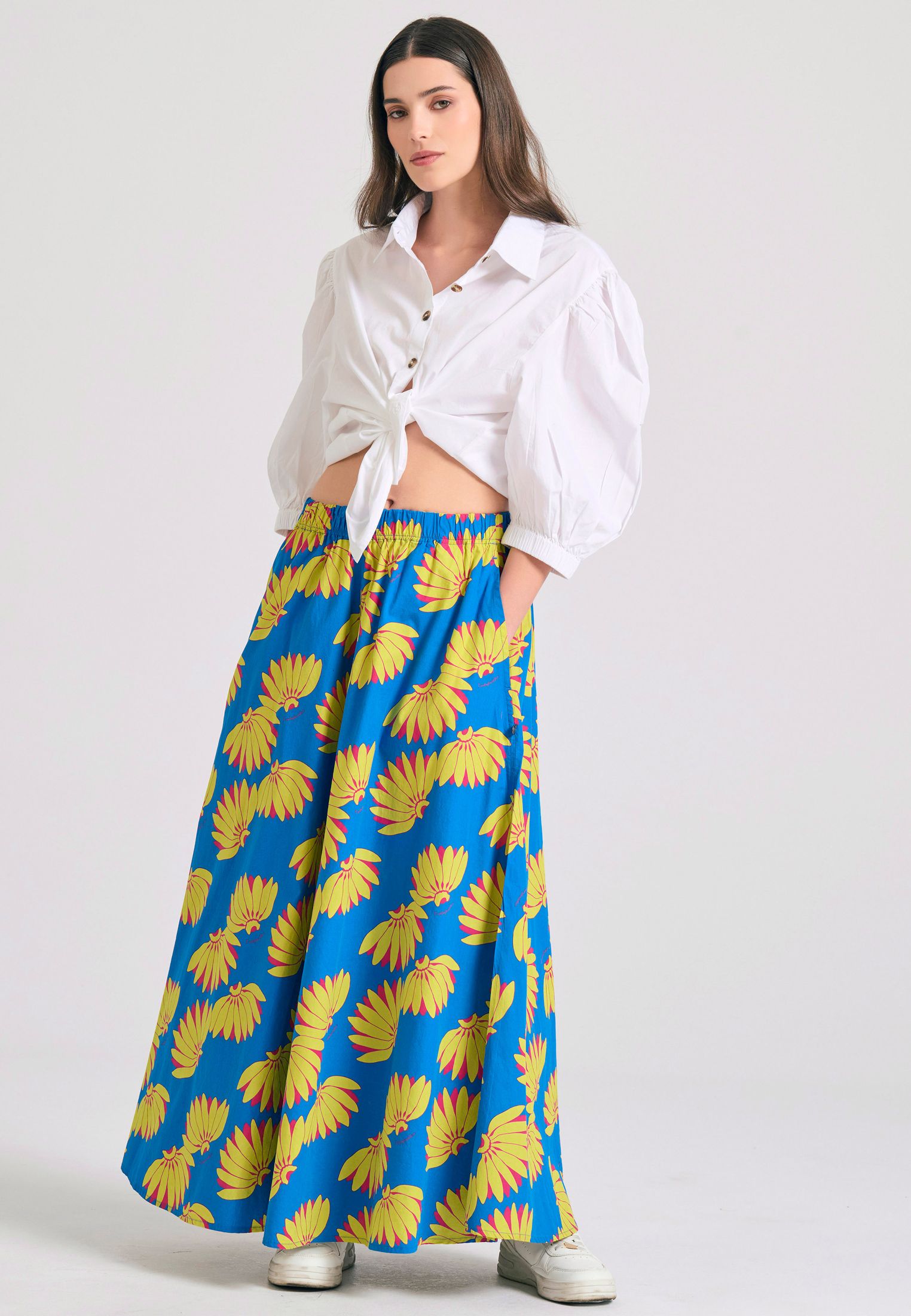 Oversized εμπριμέ παντελόνα με exotic τύπωμα