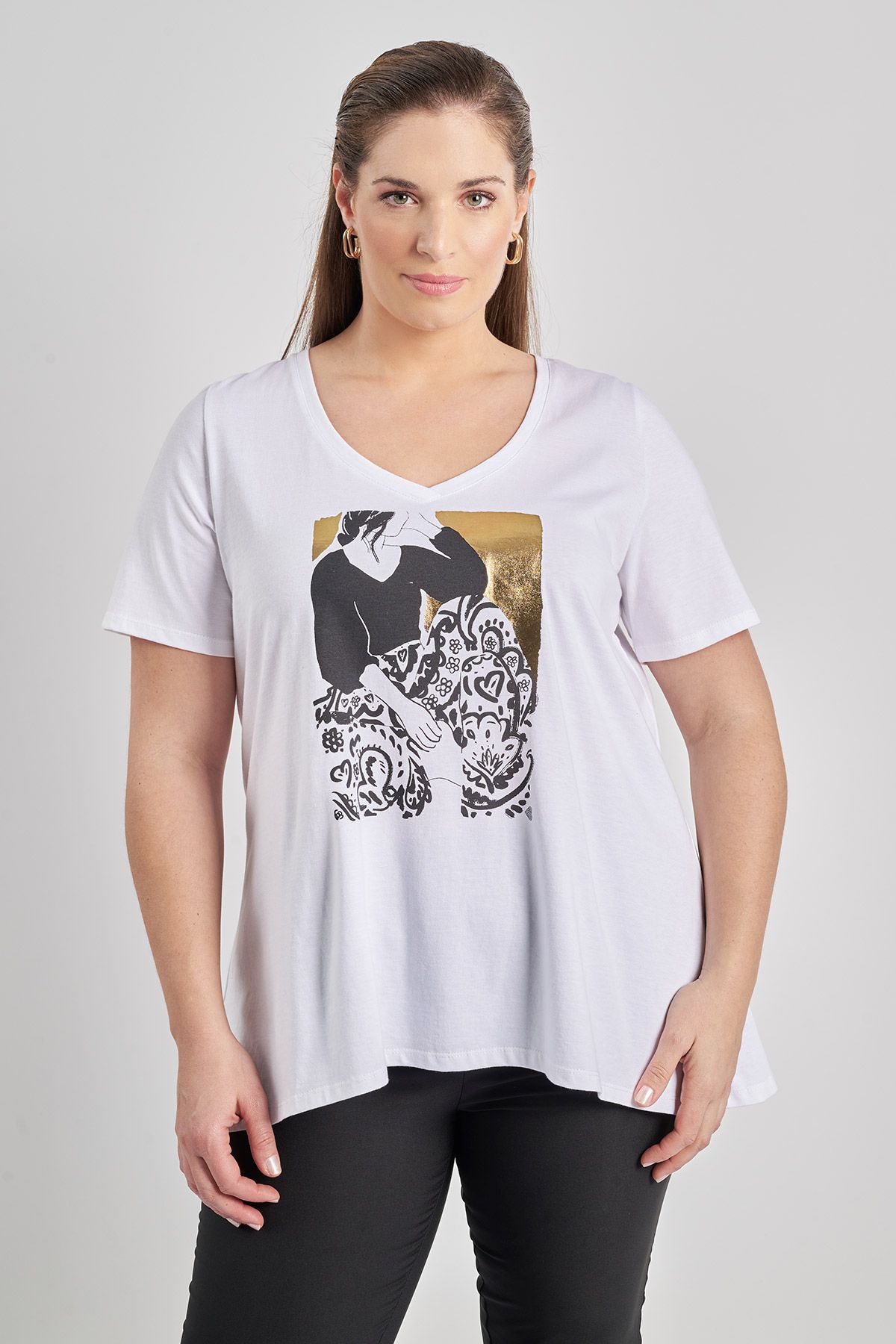 T-shirt βαμβακερό με τύπωμα πίνακα