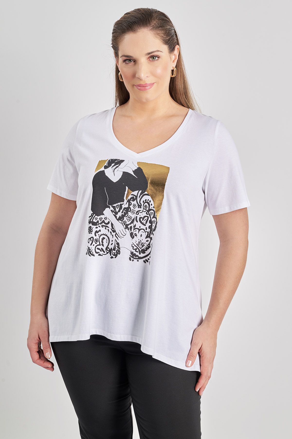 T-shirt βαμβακερό με τύπωμα πίνακα