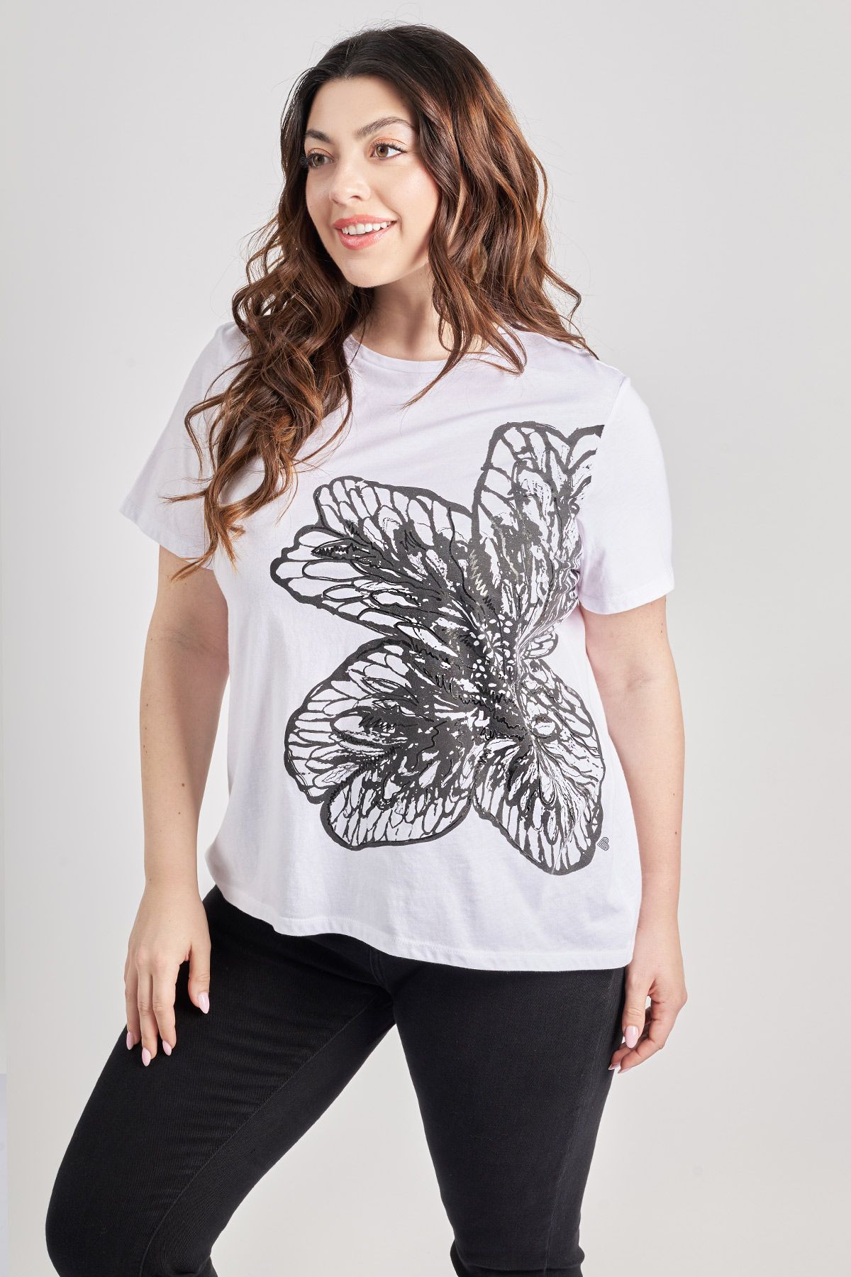 T-shirt βαμβακερό με φλοράλ τύπωμα