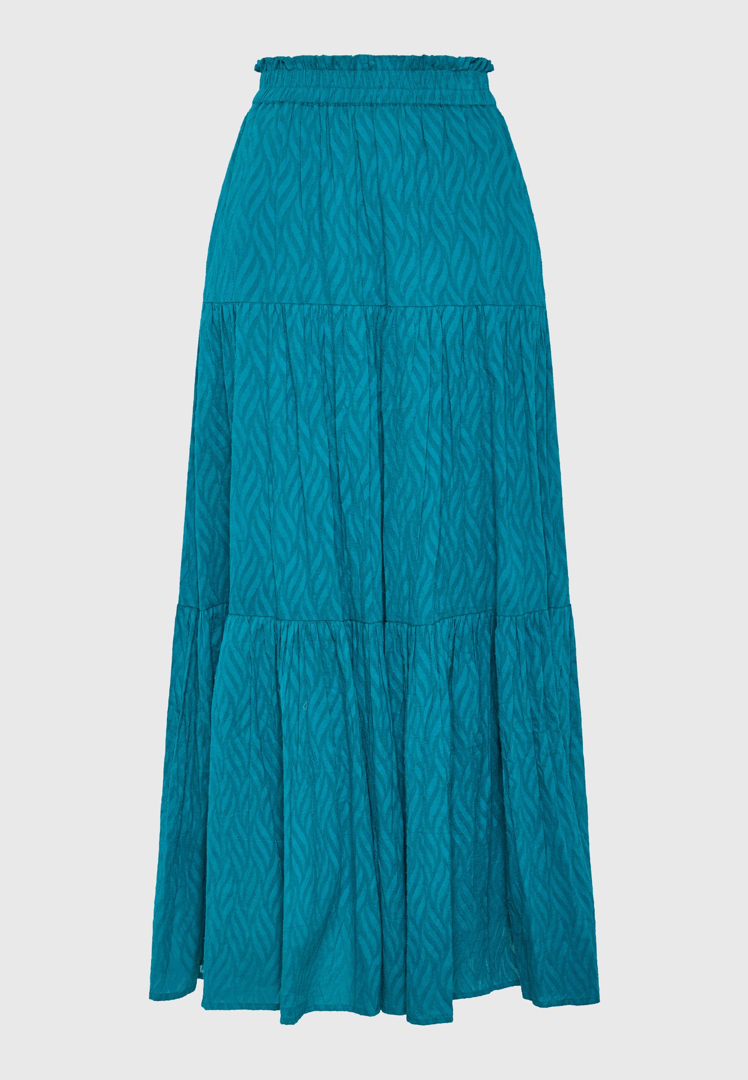 Relaxed fit φούστα με βολάν σε ζακάρ ύφανση