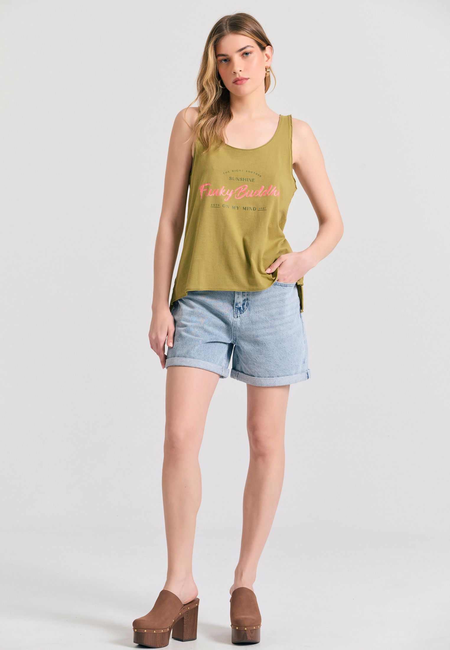 Tank top με Funky Buddha τύπωμα από οργανικό βαμβάκι