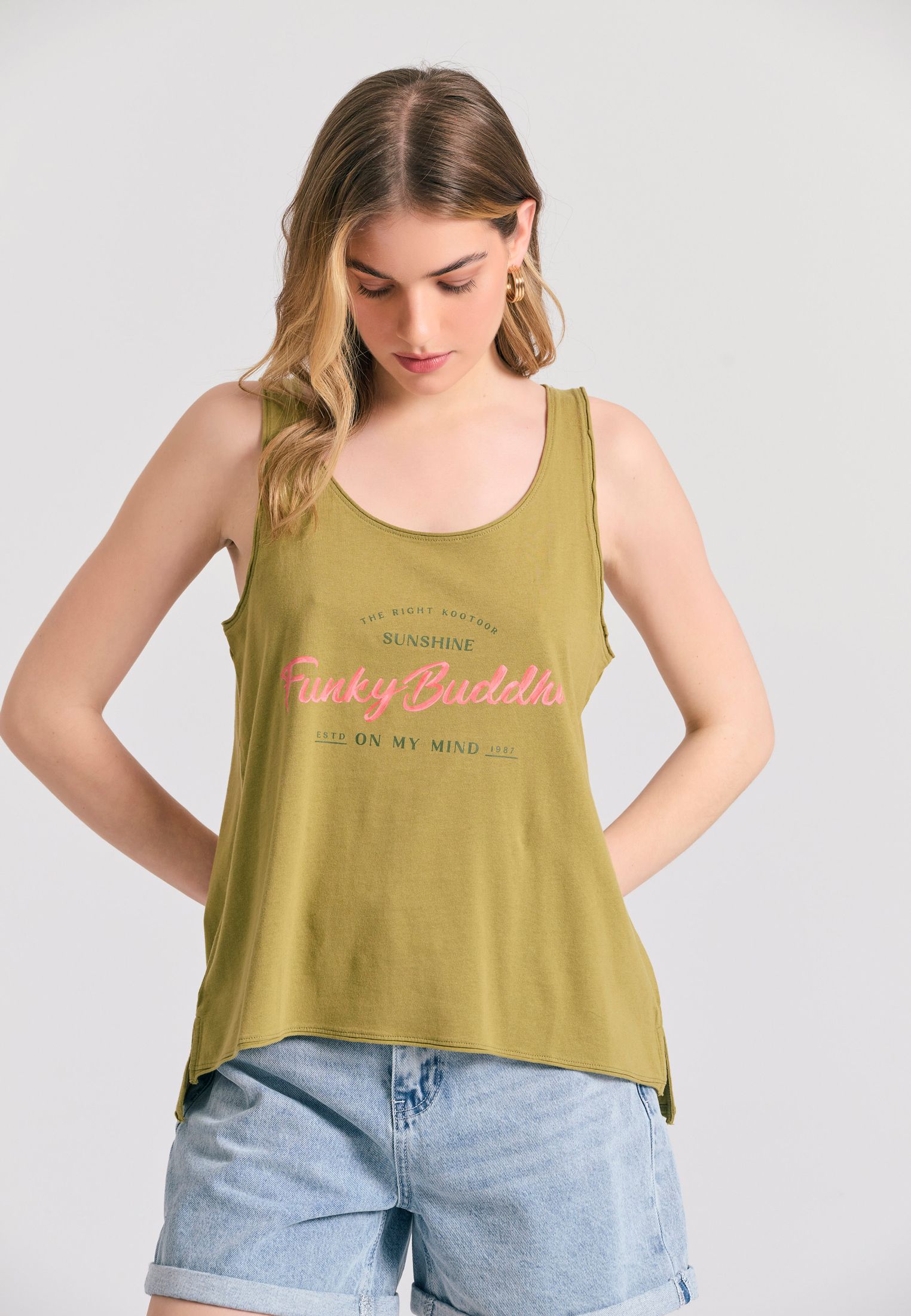 Tank top με Funky Buddha τύπωμα από οργανικό βαμβάκι