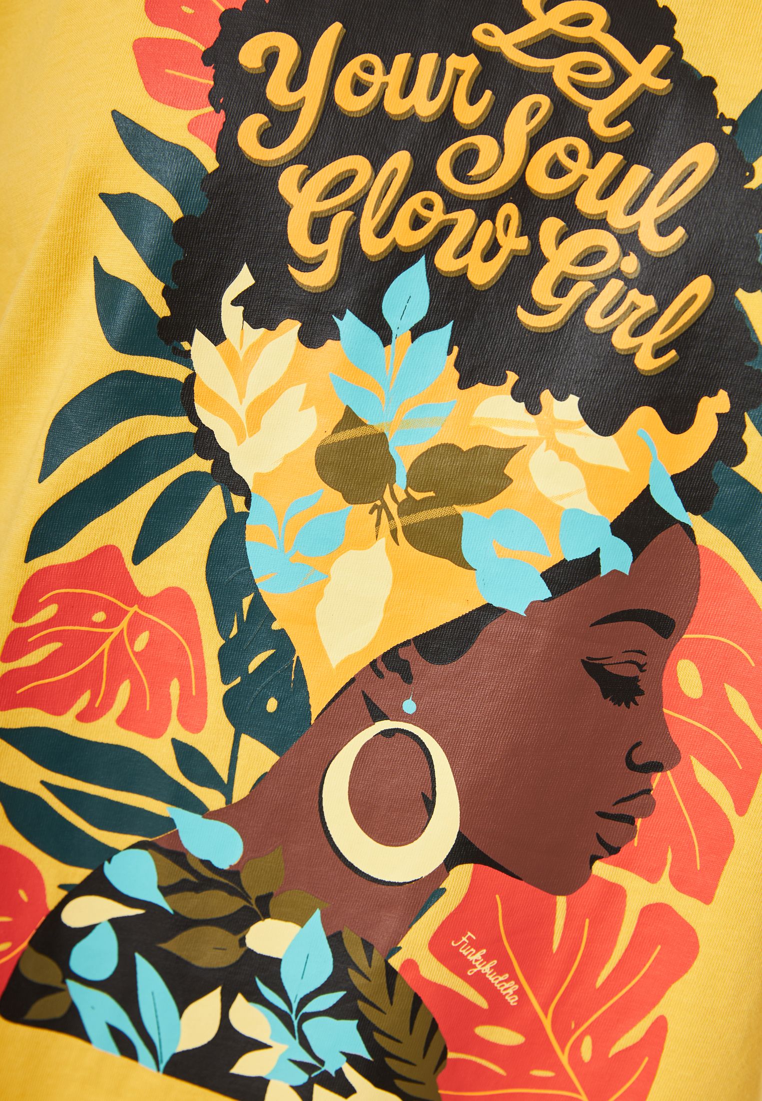 Organic cotton t-shirt με τύπωμα σε boho look