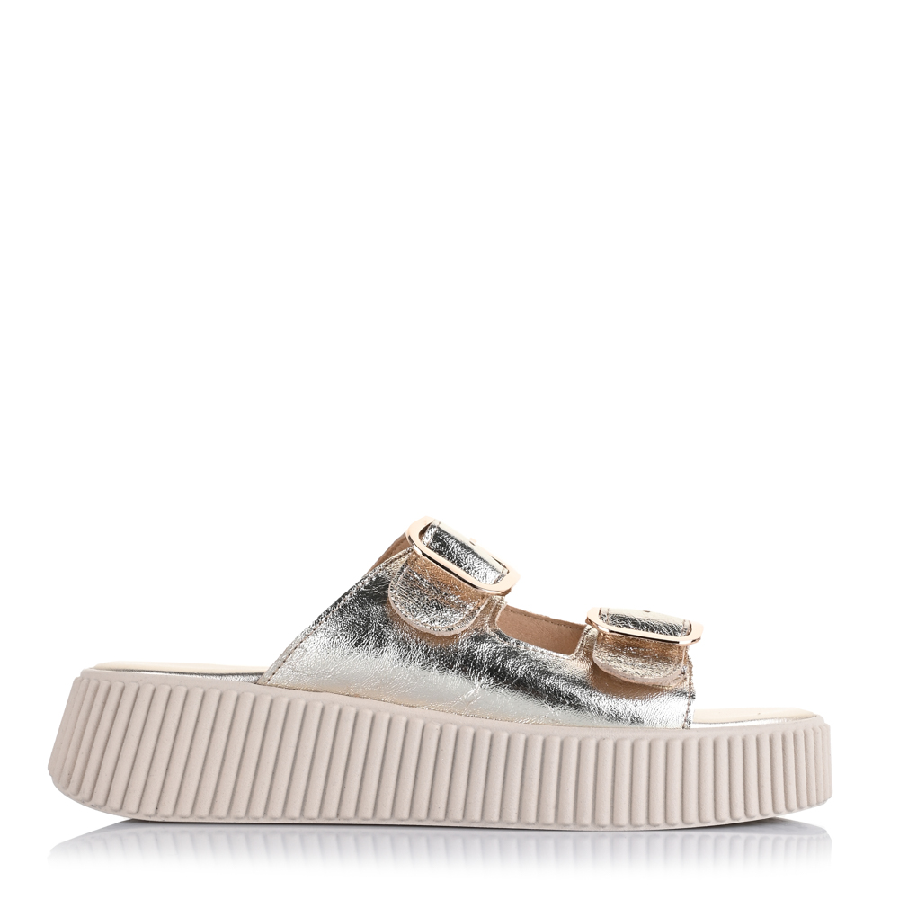 Δερμάτινα Flatform Σανδάλια Unveil 419 Χρυσό