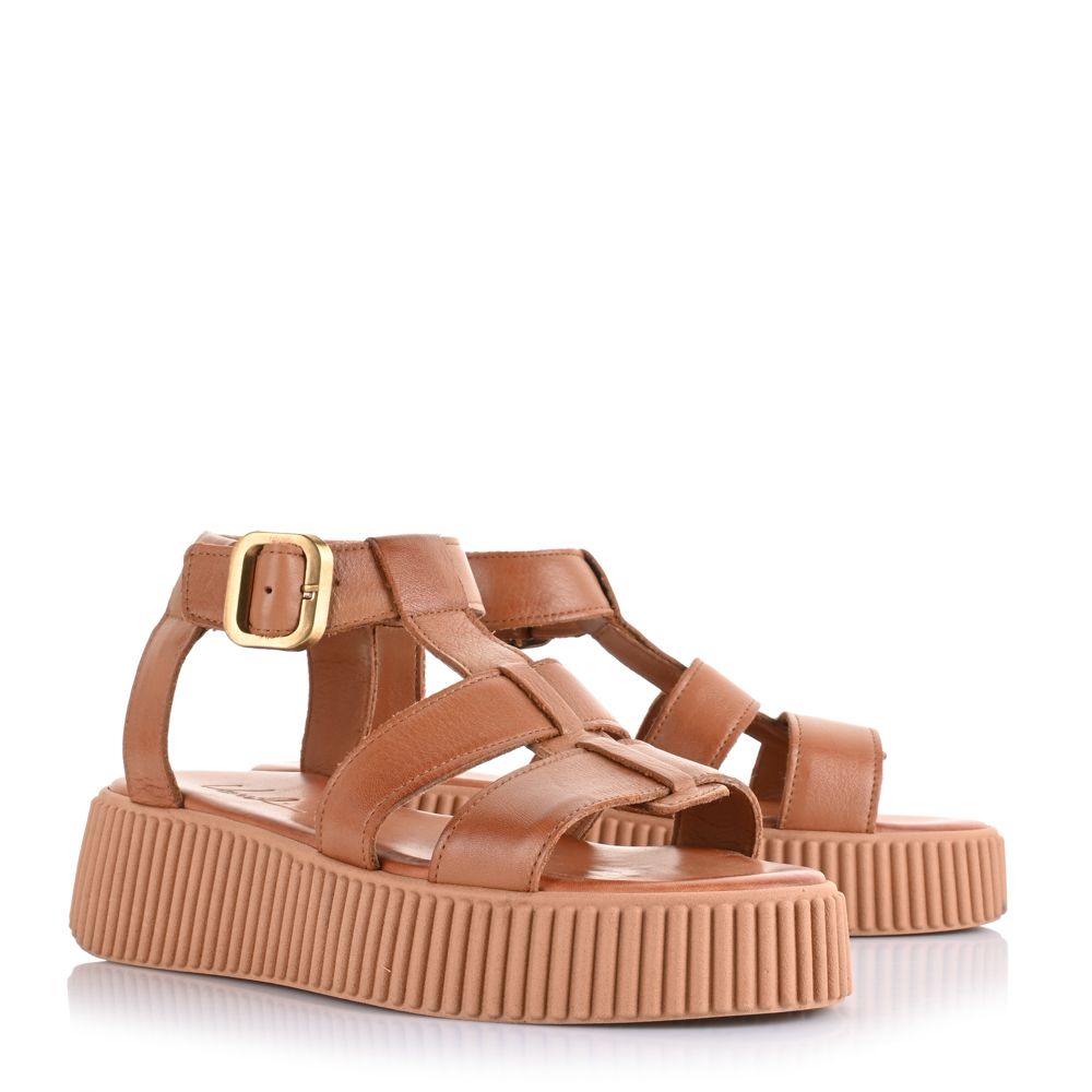 Δερμάτινα Flatform Σανδάλια Unveil 426 Ταμπά