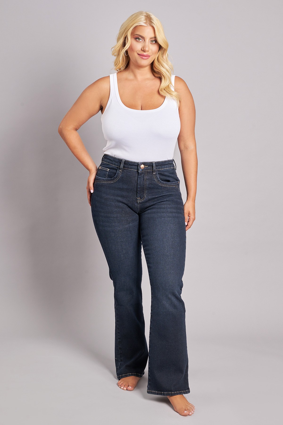 Τζιν παντελόνι Flare fit ψηλόμεσο