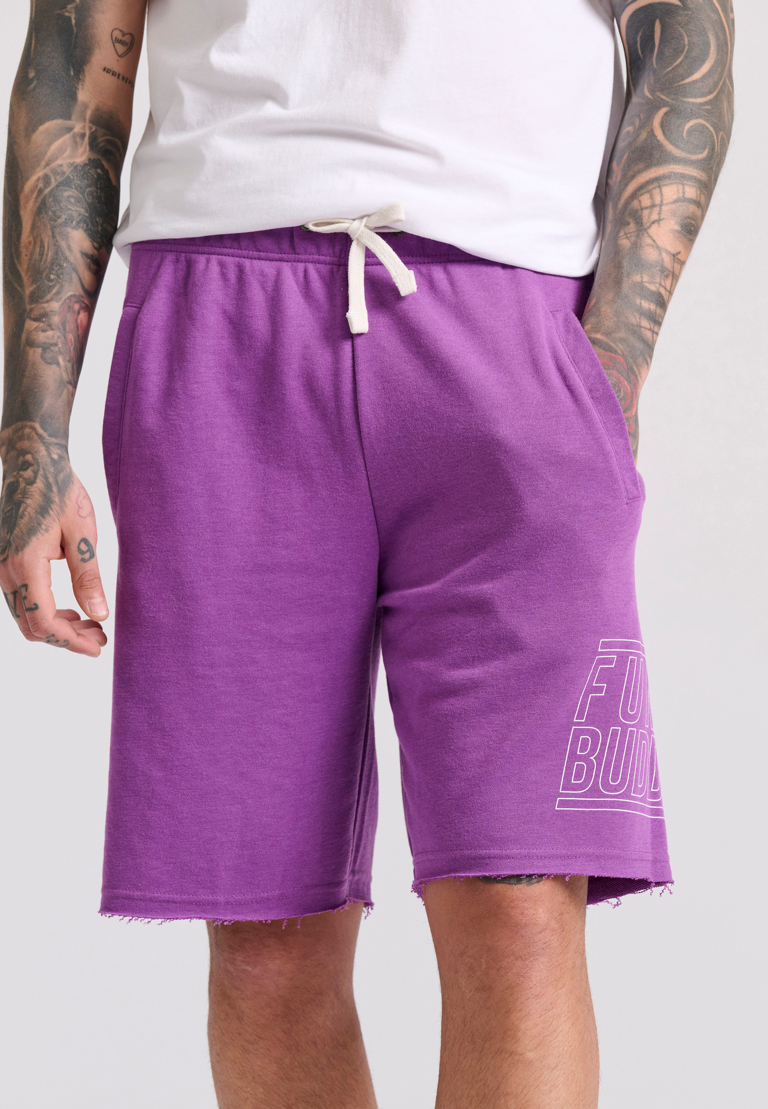 Wide leg fit αθλητική βερμούδα με Funky Buddha τύπωμα
