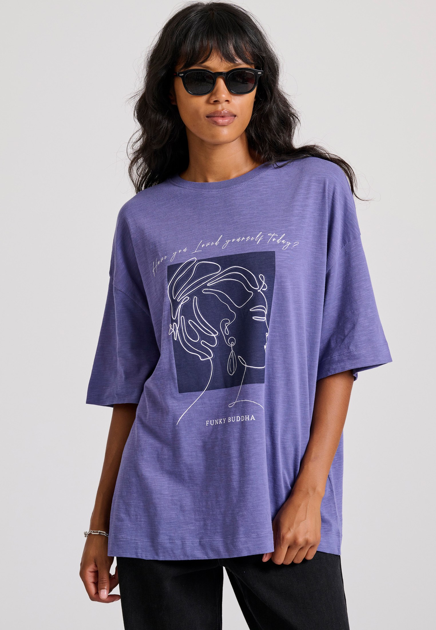 Loose fit t-shirt με frame τύπωμα