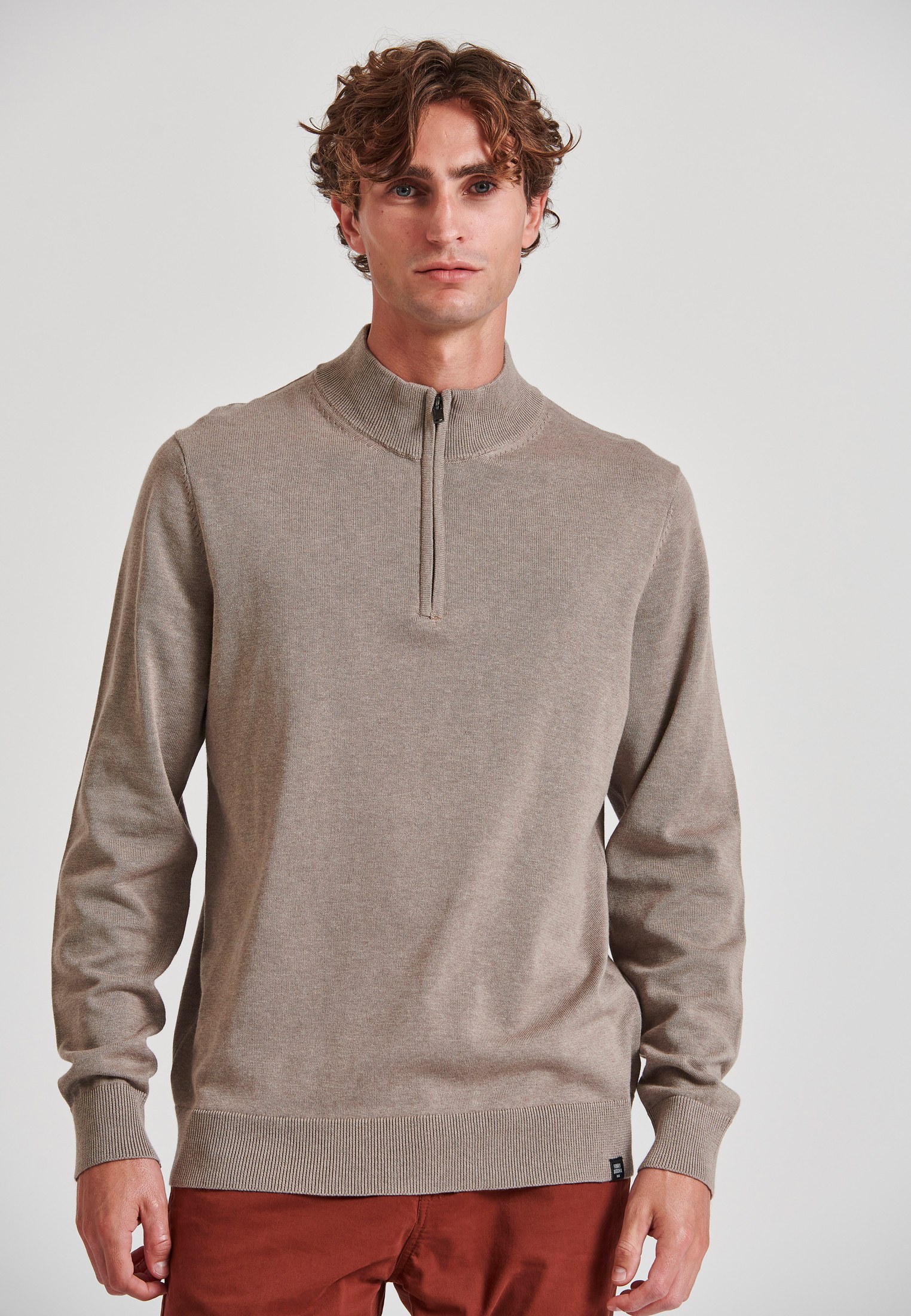 Ανδρικό half-zip πλεκτό πουλόβερ