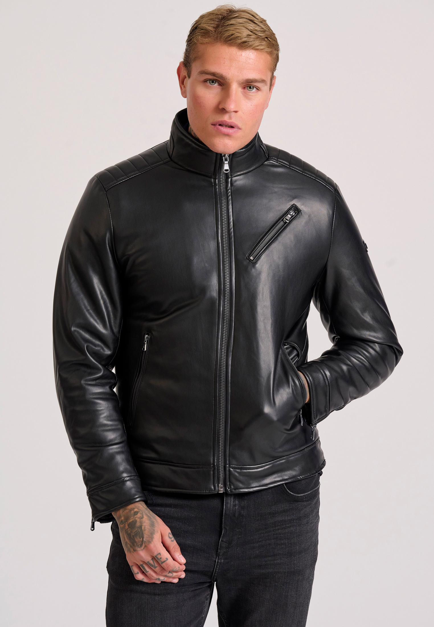 Biker μπουφάν από οικολογικό δέρμα (PU)