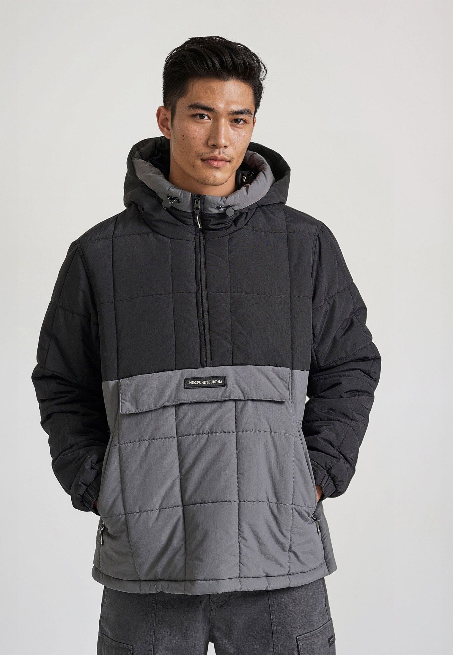 Ανδρικό overhead jacket με κουκούλα