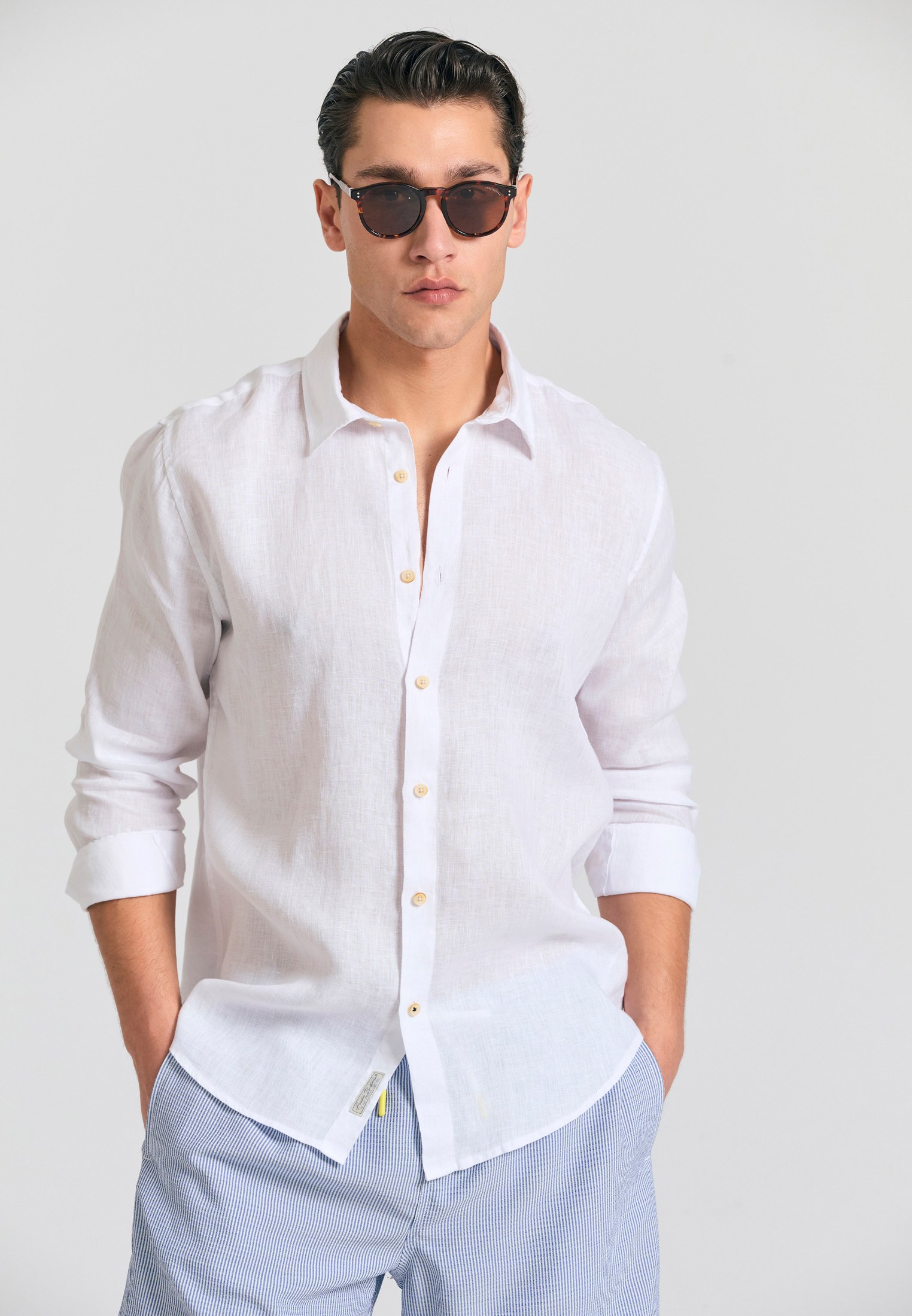Garment dyed λινό πουκάμισο - The essentials