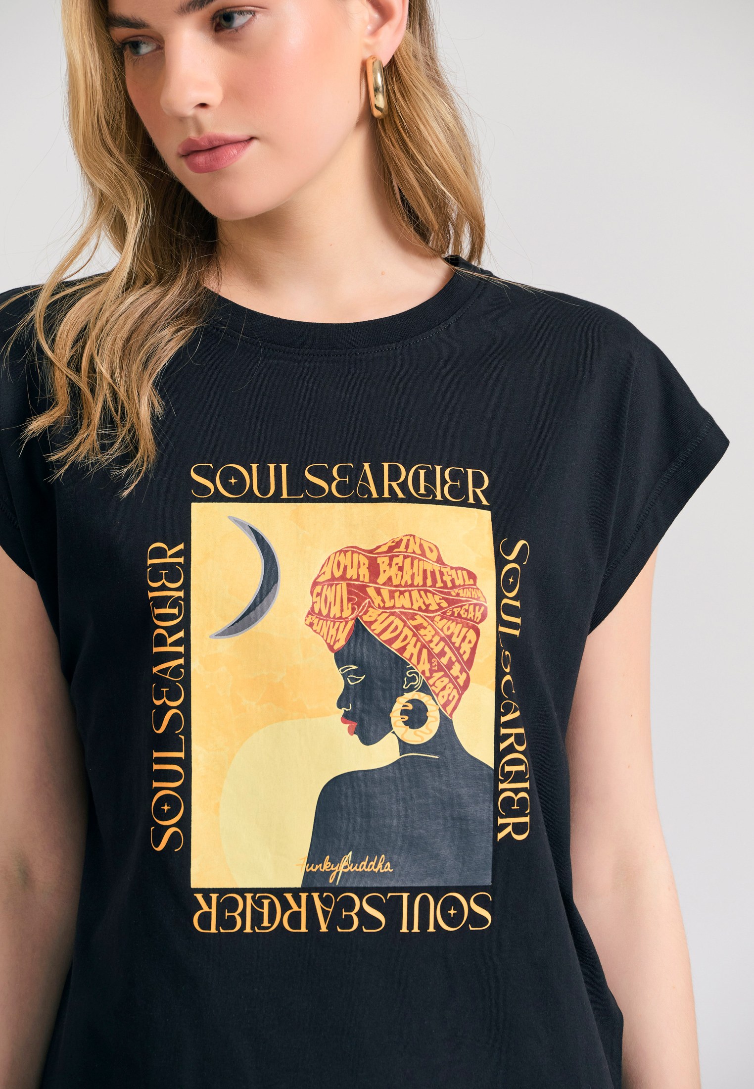 Γυναικείο organic cotton t-shirt με boho τύπωμα