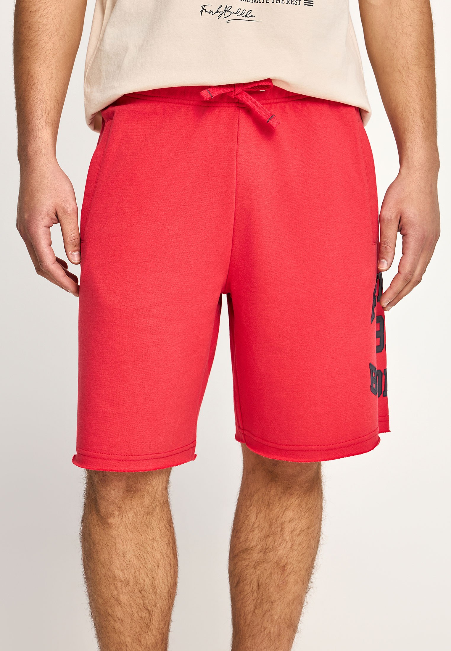Wide leg fit αθλητική βερμούδα με branded τύπωμα