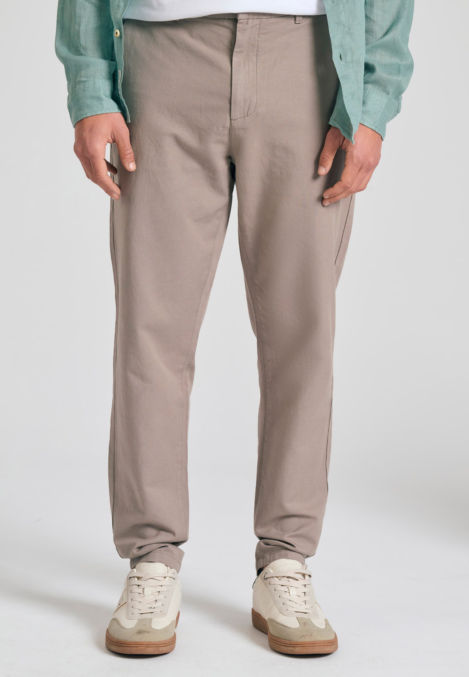 Comfort fit linen blend chino παντελόνι