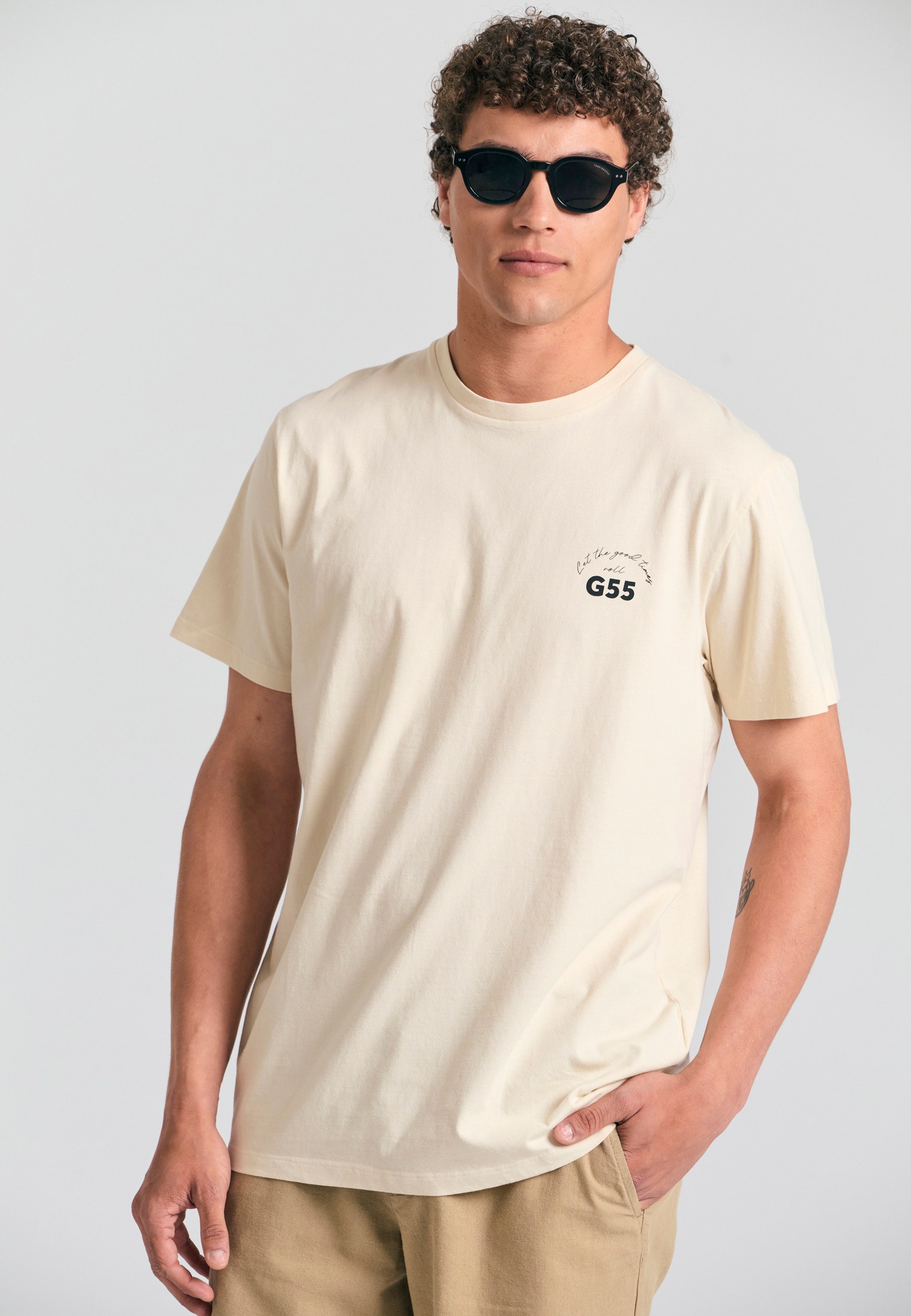 T-shirt με τύπωμα στην πλάτη Garage 55.