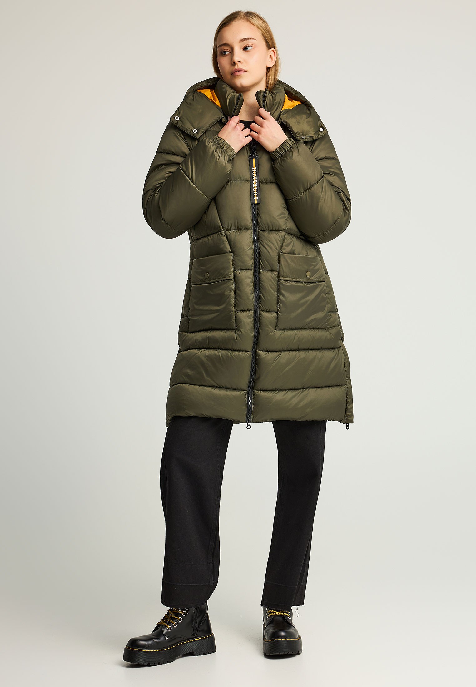 Regular fit μακρύ puffer μπουφάν με κουκούλα