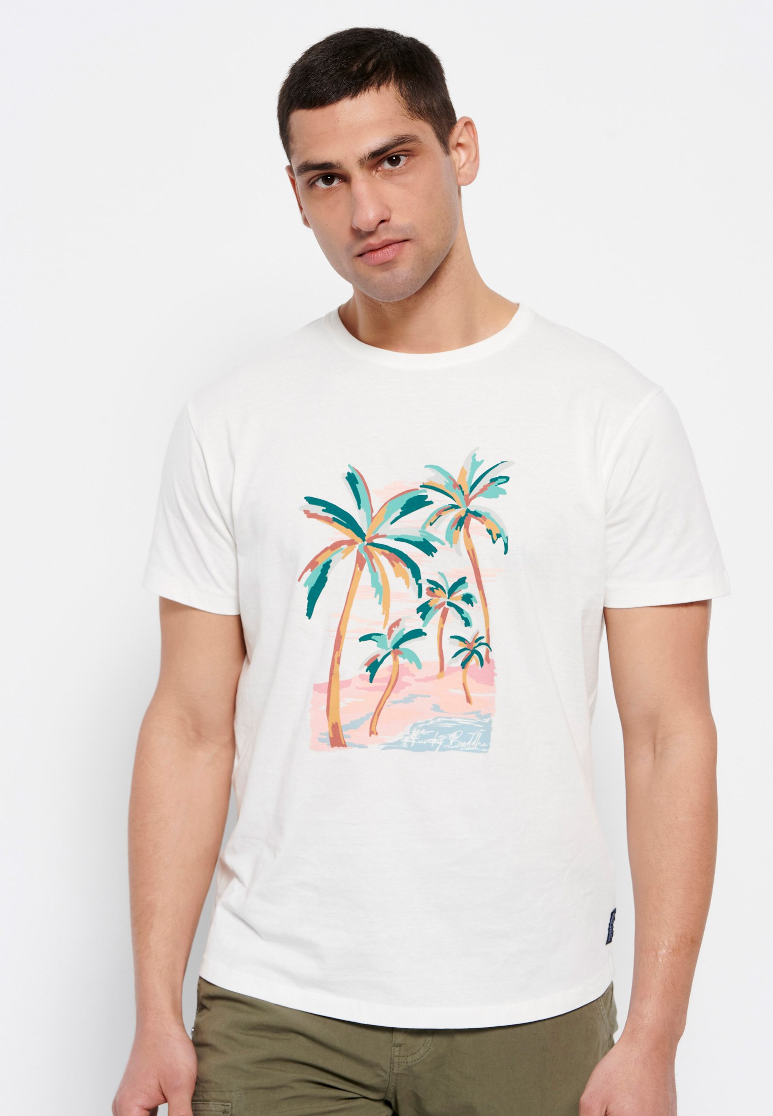Loose fit paint brushed t-shirt από οργανικό βαμβάκι