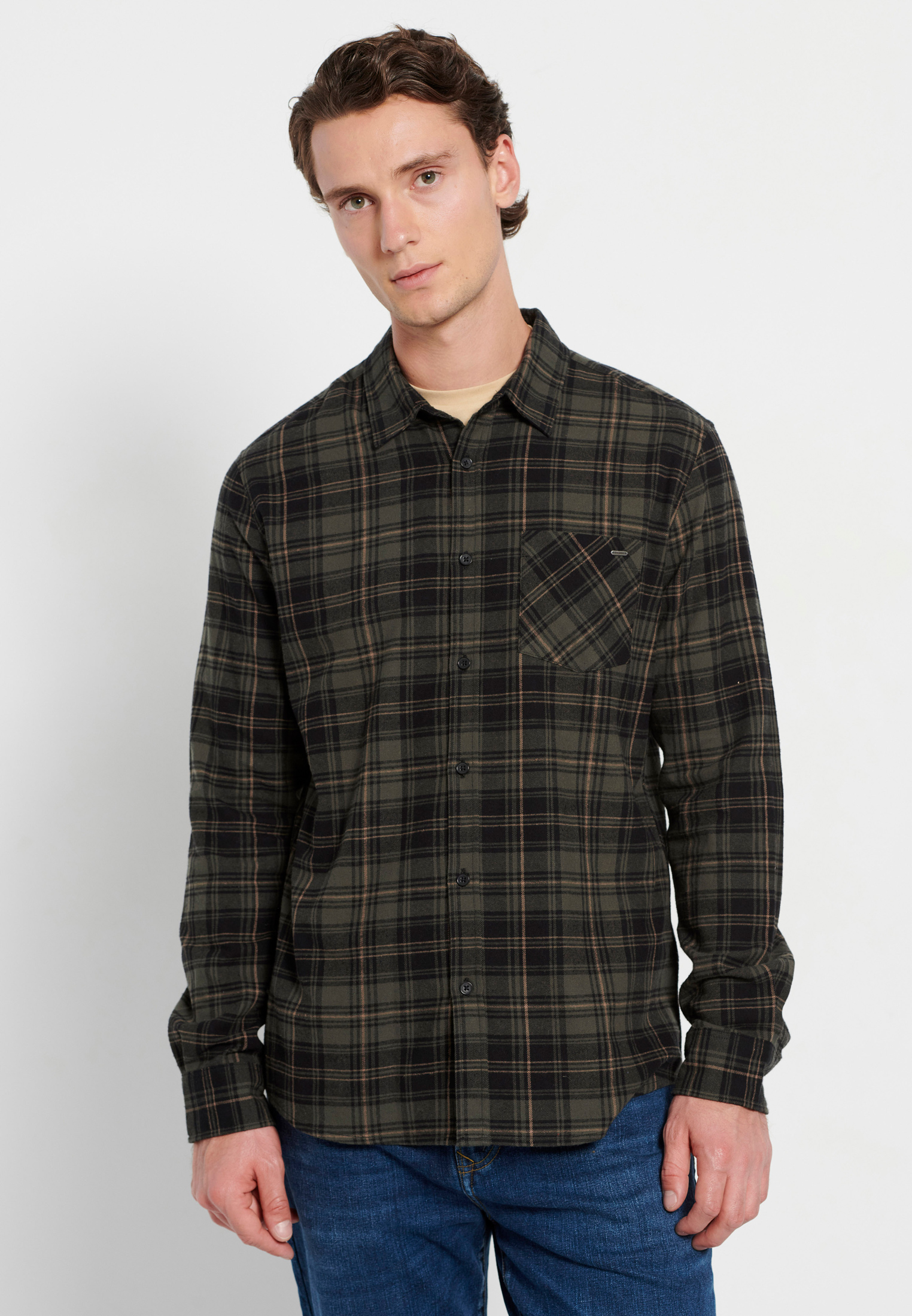 Flannel καρό πουκάμισο με τσέπη