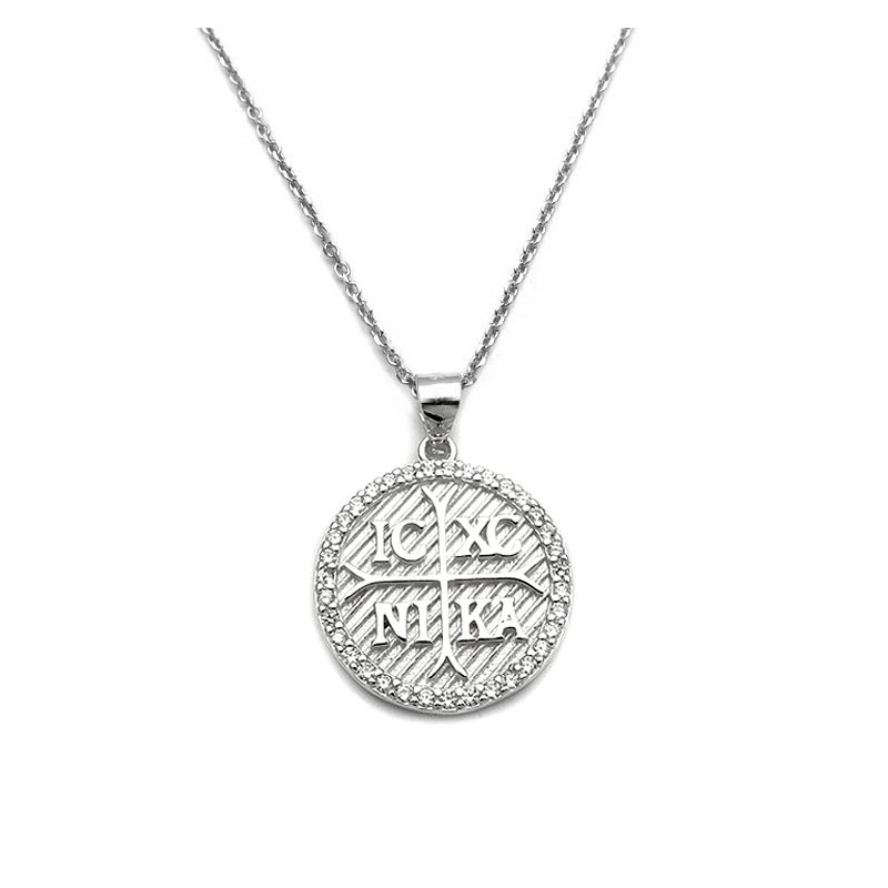 Κωνσταντινάτο IC XC NIKA κολιέ από Ασήμι 925 KL262