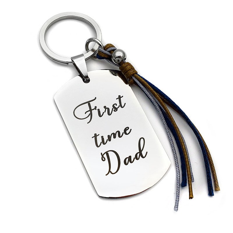 Μπρελόκ First time Dad από ατσάλι MR100