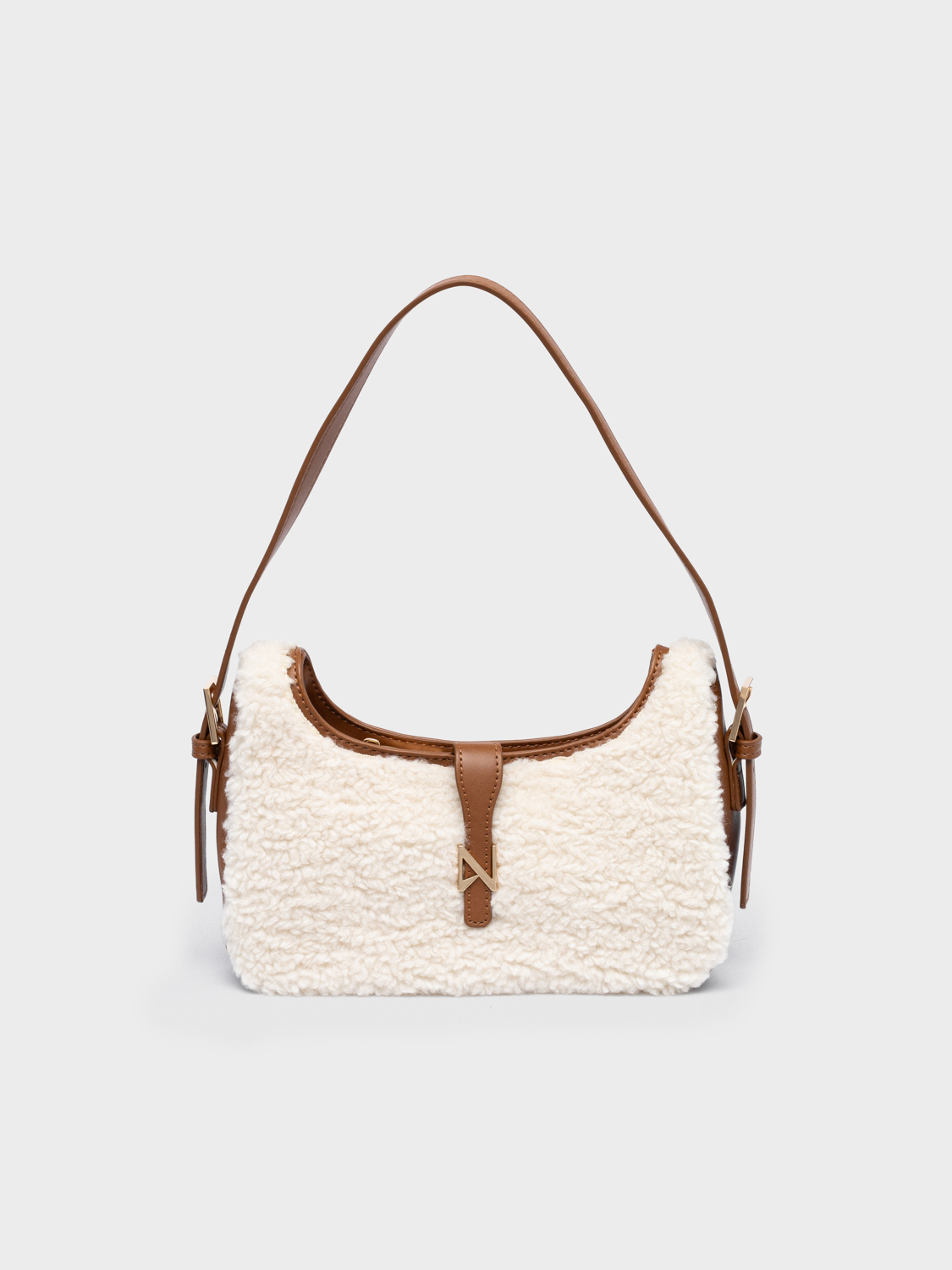 NOLAH ΓΥΝΑΙΚΕΙΑ ΤΣΑΝΤΑ SHEEPY OFFWHITE BROWN
