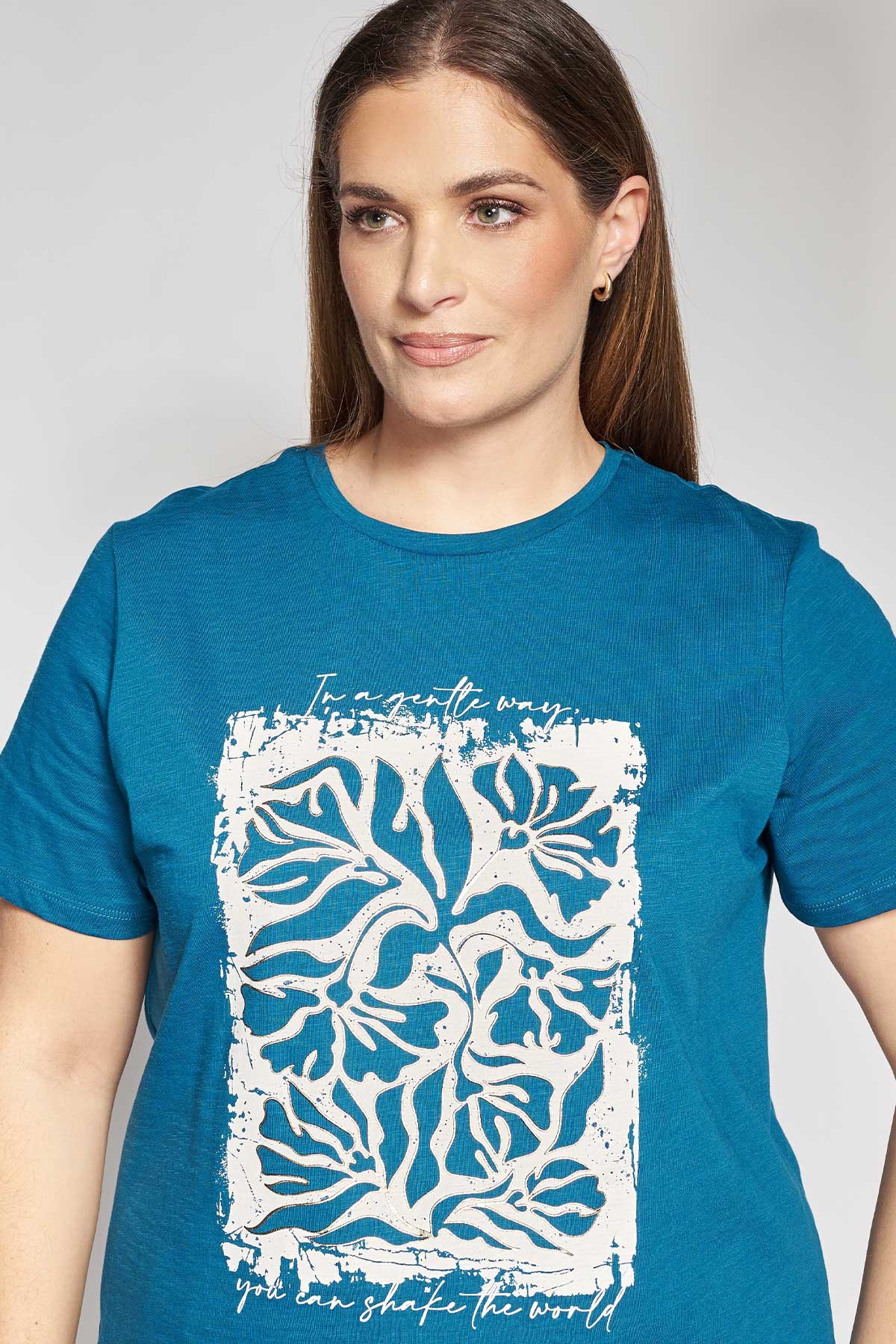 Βαμβακερό T-shirt με Φλοράλ Στάμπα