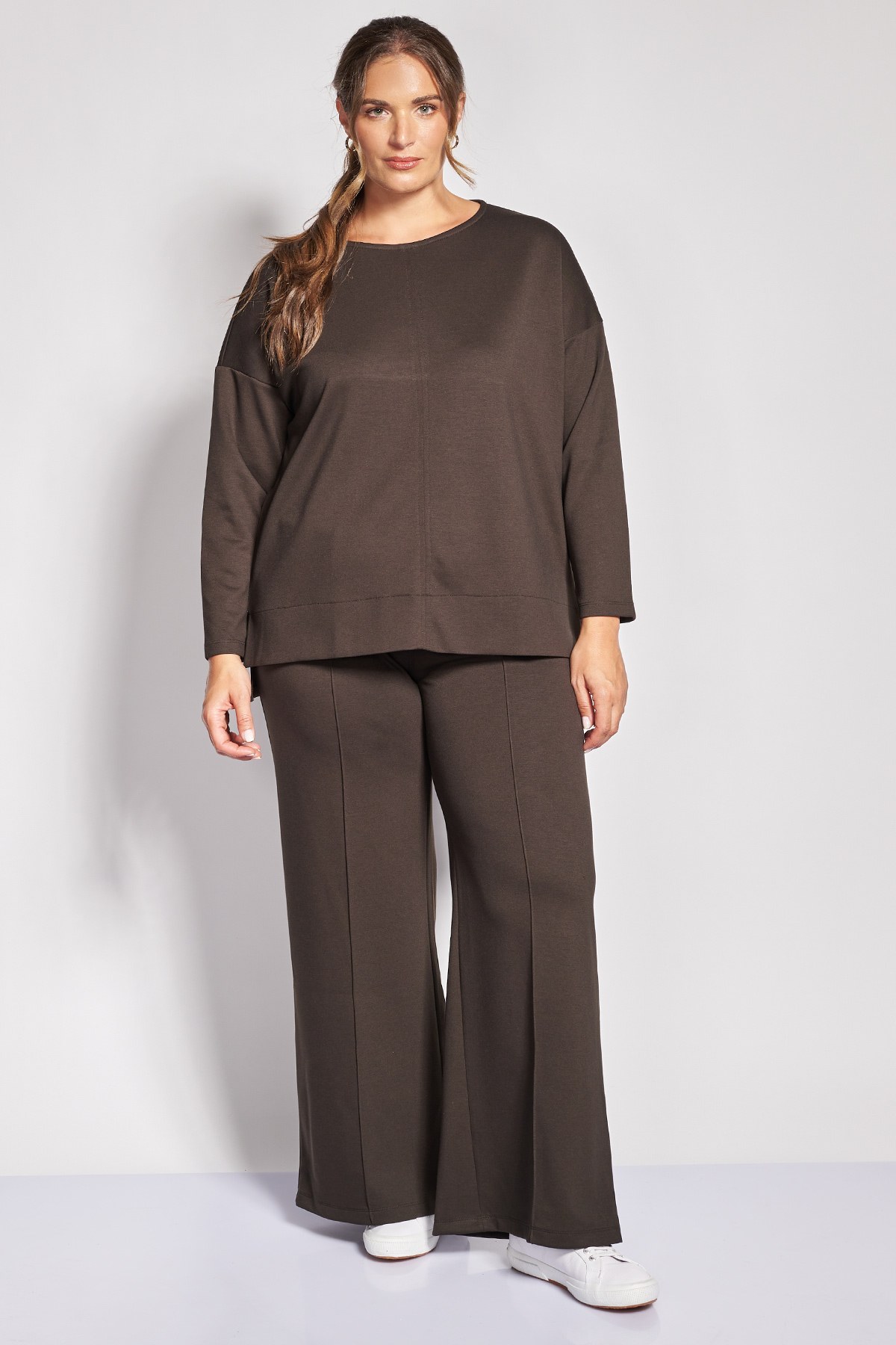 Παντελόνι φόρμας wide leg με νερβίρ scuba soft touch