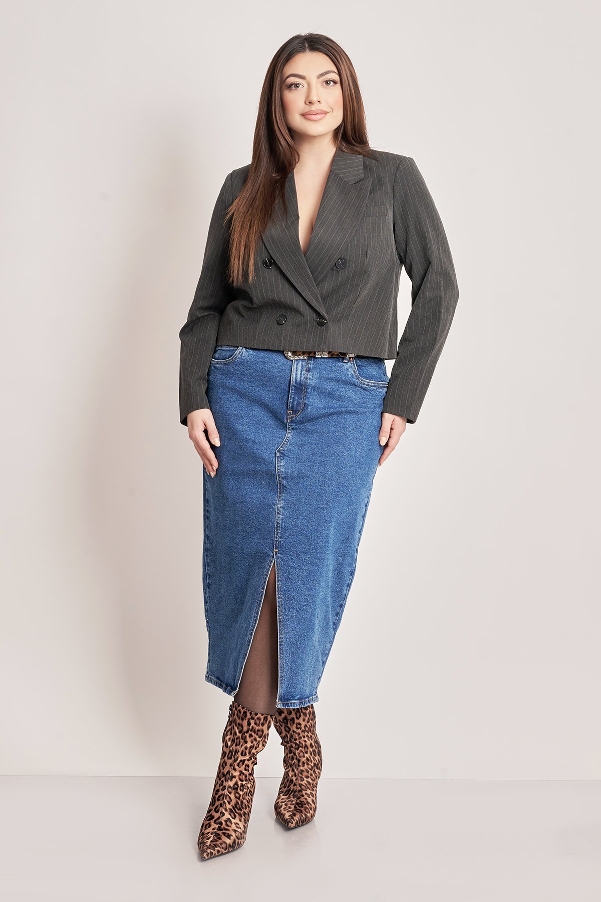 VERO MODA Τζιν φούστα με σκίσιμο