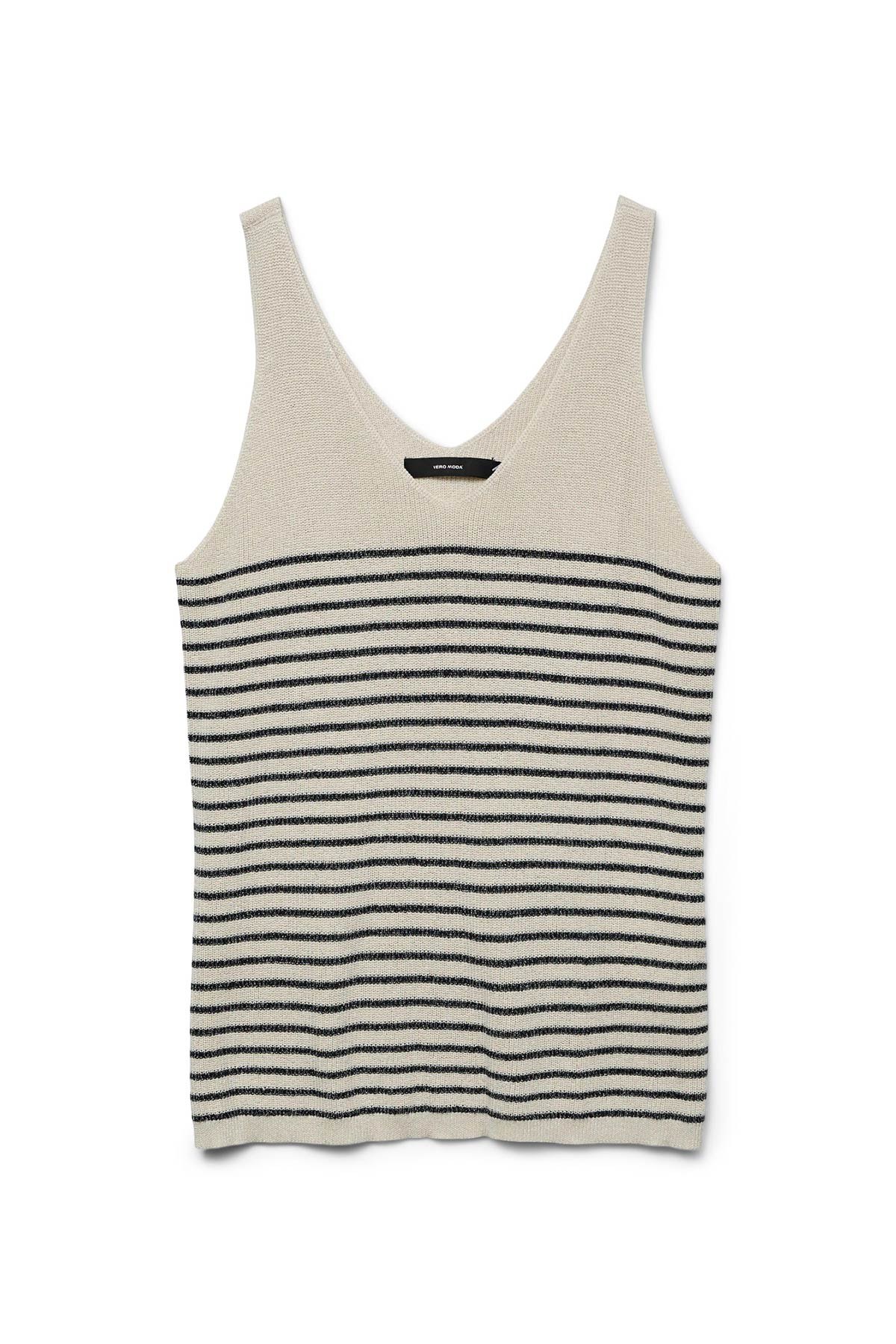Ριγέ αμάνικο πλεκτό τοπ με lurex VERO MODA