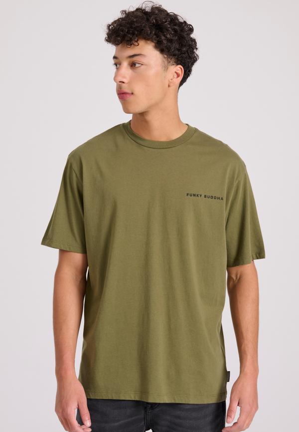 Relaxed fit t-shirt με embossed τύπωμα στην πλάτη