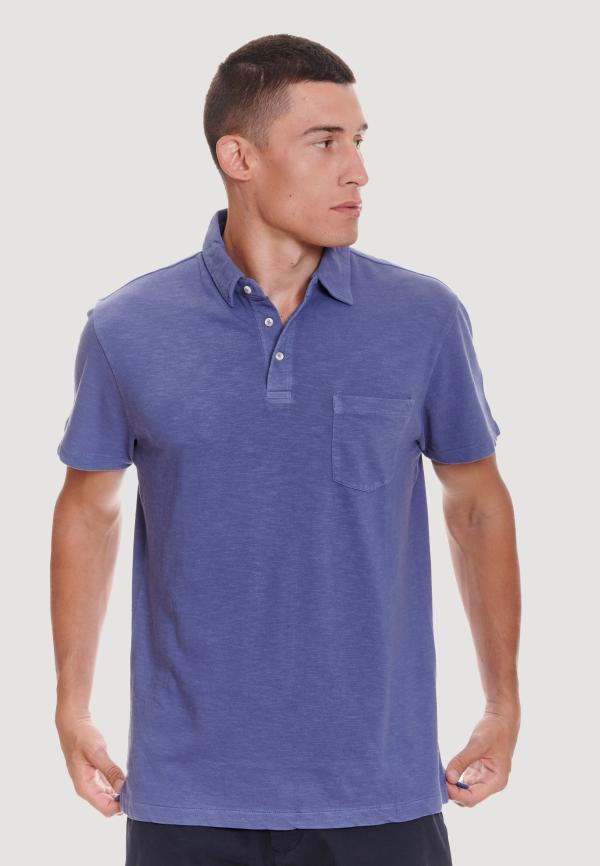 Garment dyed polo μπλούζα από φλάμα