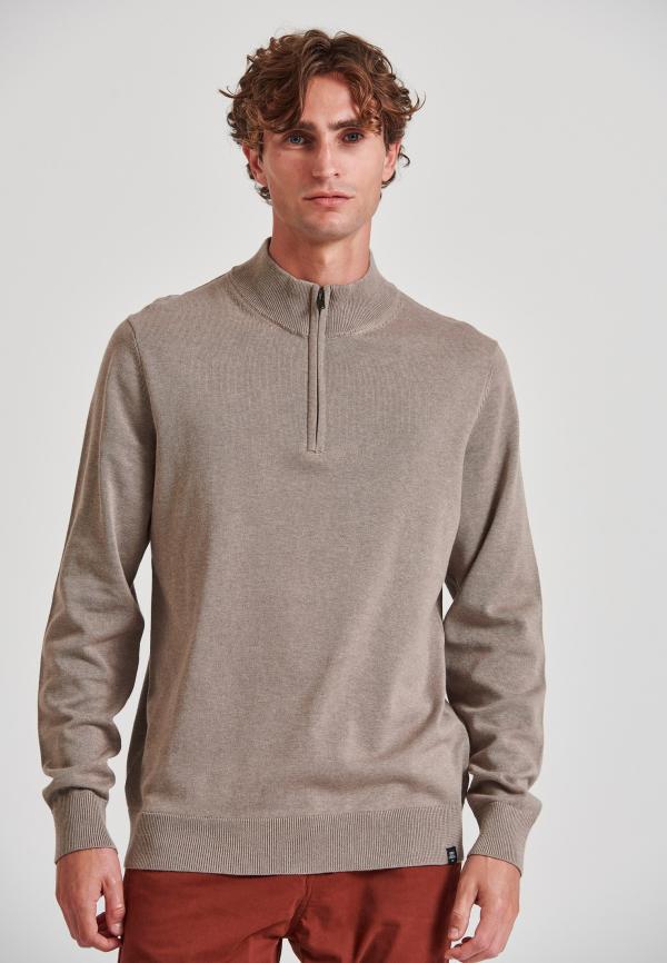Ανδρικό half-zip πλεκτό πουλόβερ