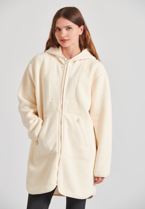 Μακριά fleece oversized γυναικεία φούτερ ζεκέτα