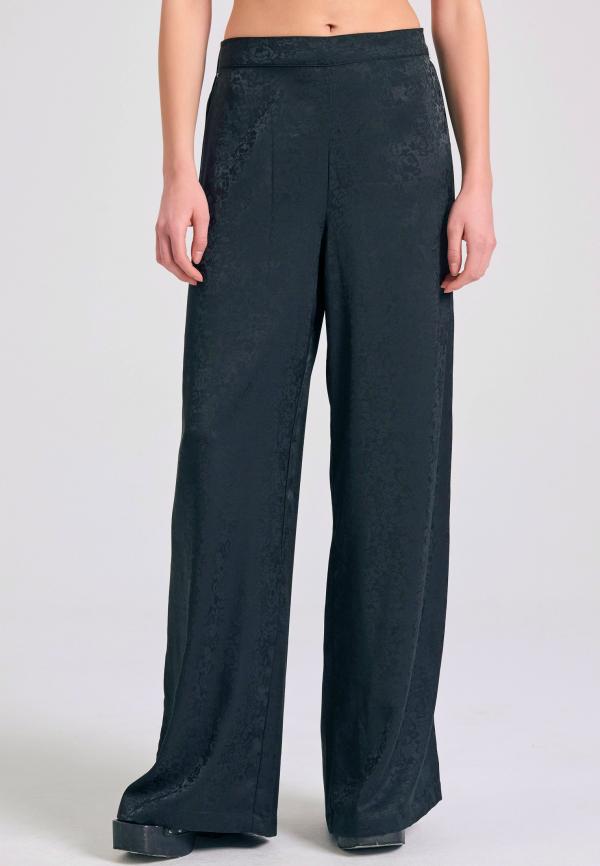 Wide leg παντελόνα σε ζακάρ ύφανση
